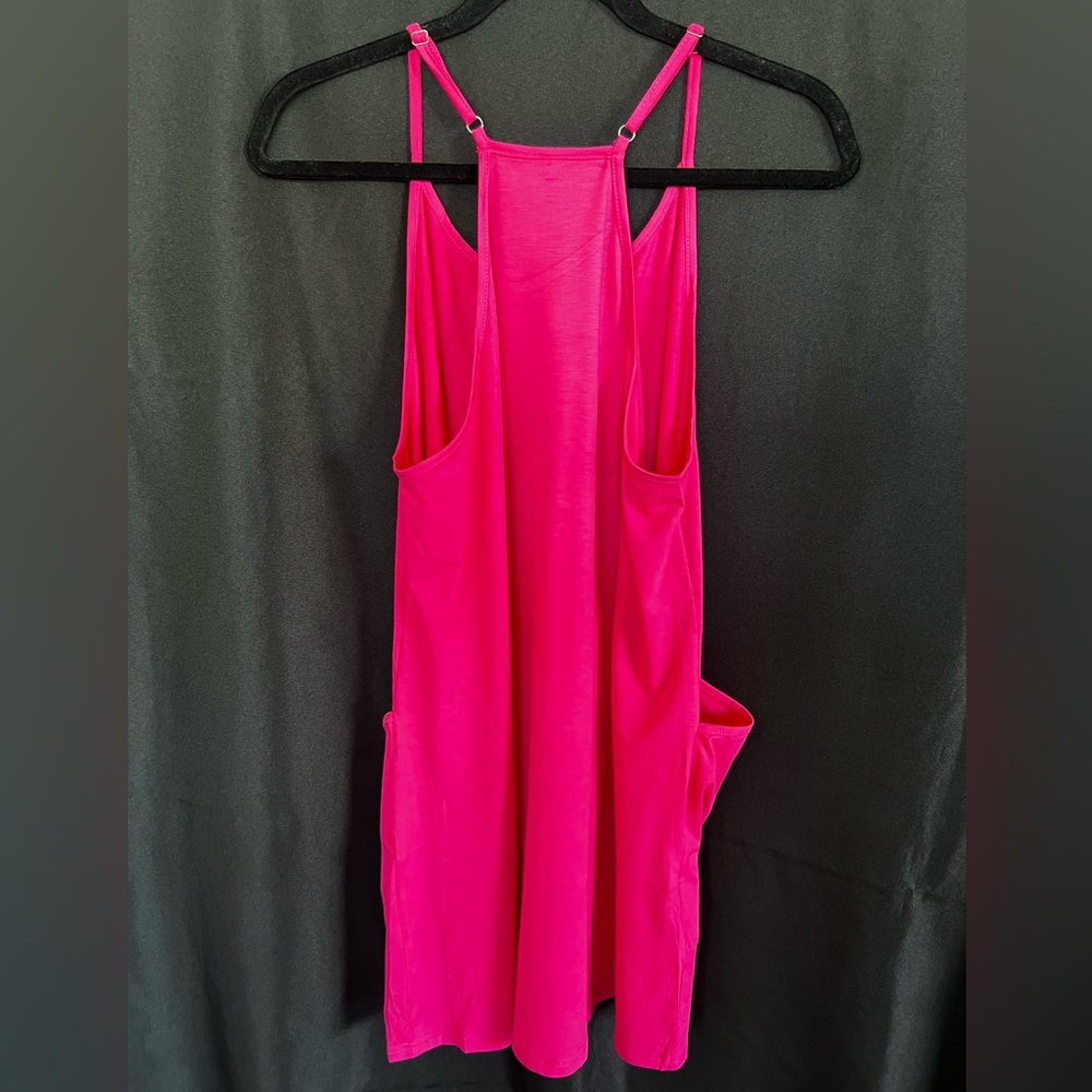 🆕 NWOT Pink Women’s Summer Mini Dress with Pockets – Medium - Picture 6 of 9